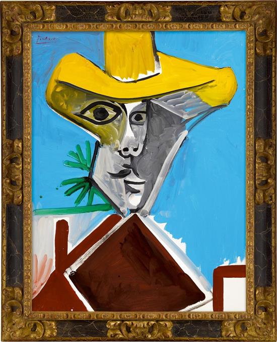 毕加索的晚年作品《男子半身像》